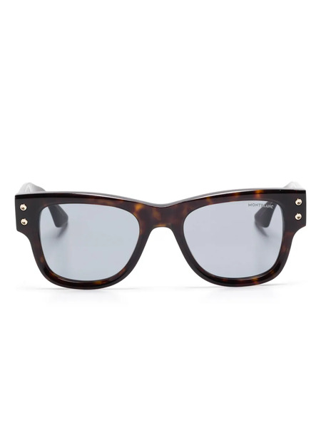  Montblanc Square-frame Sunglasses - Brown 