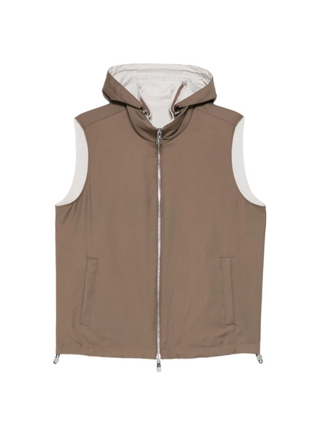  Montecore Hooded Zip Gilet - Brown 