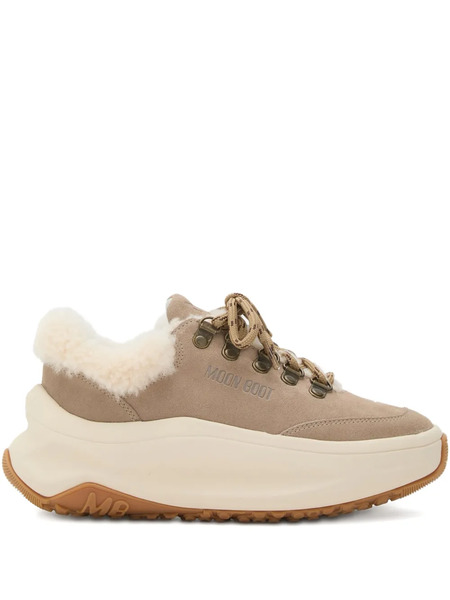  Moon Boot City Shearling Platform Sneakers - Neutrals 