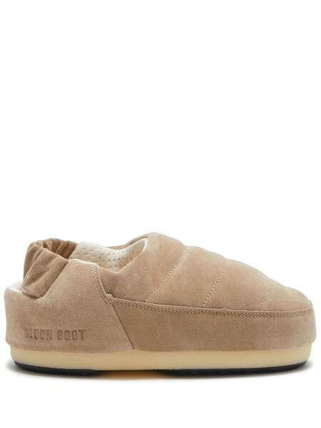  Moon Boot Evolution Suede Slippers - Neutrals 