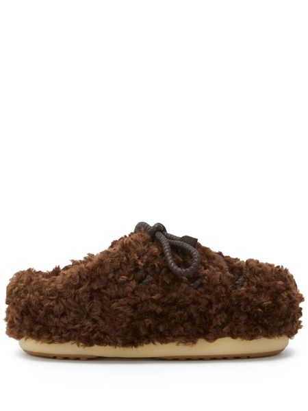  Moon Boot Evx Faux-shearling Lace-up Mules - Brown 