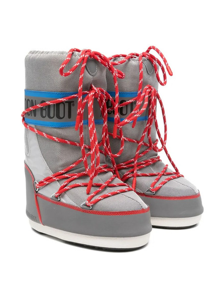  Moon Boot Kids Icon Space Racing Boots - Grey 