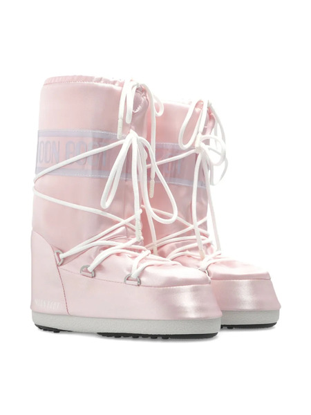  Moon Boot Kids Logo-band Lace-up Boots - Pink 