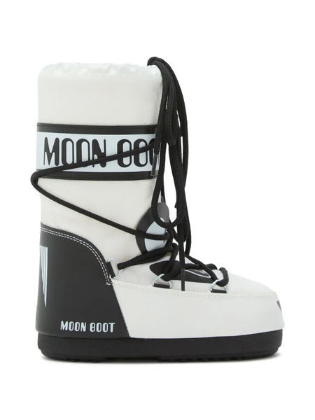  Moon Boot Kids Panda-print Lace-up Boots - White 