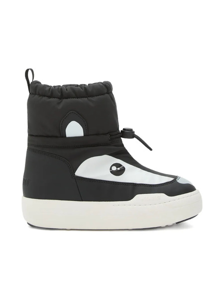  Moon Boot Kids Park Strap Panda Face Snow Boots - Black 