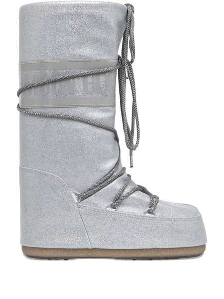  Moon Boot Lace-up Snow Boots - Silver 