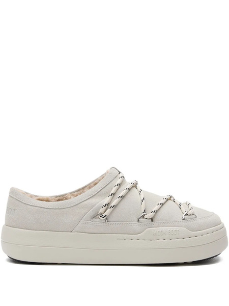  Moon Boot Park Lace-up Shearling Slip-ons - Grey 