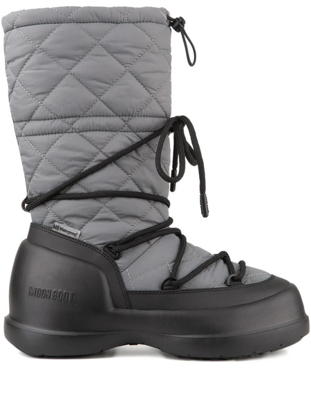  Moon Boot Quilted Rain Boots - Grey 