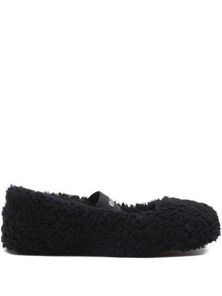  Moon Boot Shearling Ballerina Flats - Black 