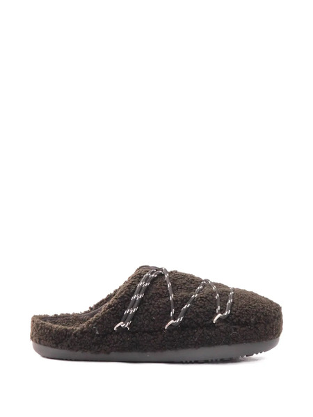  Moon Boot Teddy Lace-up Slippers - Brown 