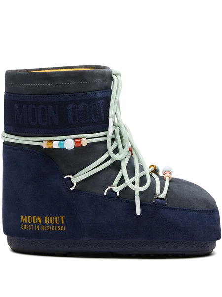  Moon Boot X Guest In Residence Icon Beaded Suede Boots - Blue 