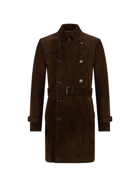  Moorer Belted Double Breasted Coat - Brown 