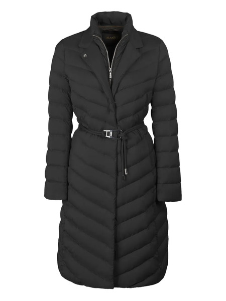  Moorer Belted Quilted Coat - Black 