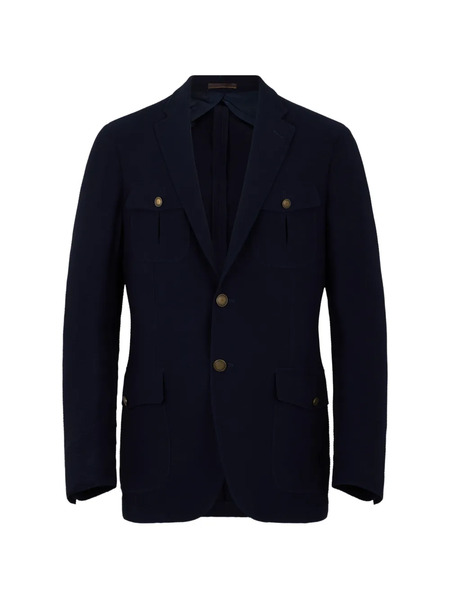  Moorer Button Pocket Blazer - Blue 