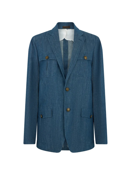  Moorer Button Pocket Blazer - Blue 