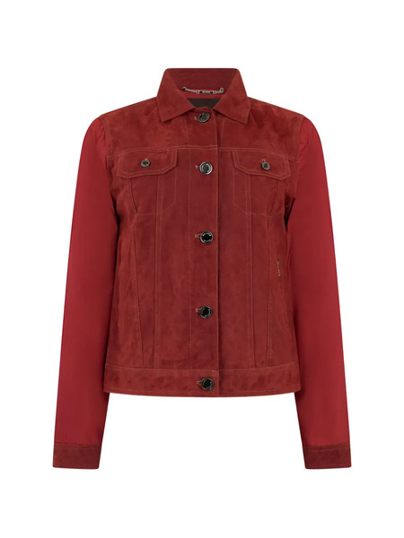  Moorer Button Suede Jacket - Red 