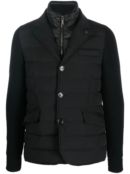  Moorer Button-up Padded Down Jacket - Black 
