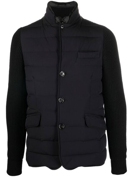  Moorer Button-up Padded Down Jacket - Blue 