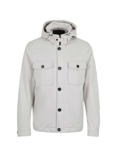  Moorer Buttoned Hooded Jacket - Grey 