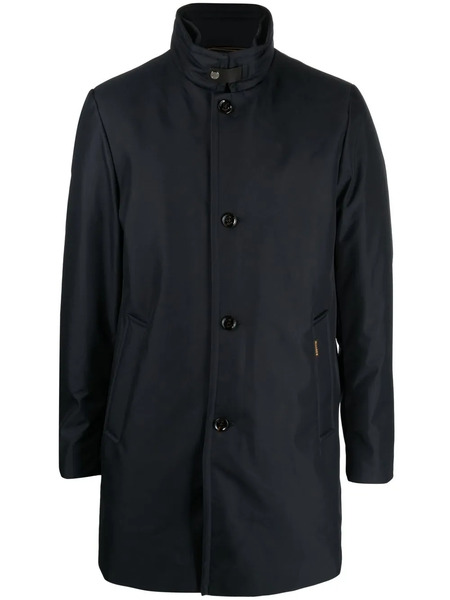  Moorer Buttoned-up High-neck Coat - Blue 