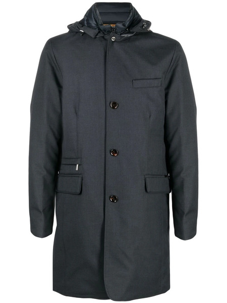  Moorer Buttoned-up Hooded Parka - Grey 