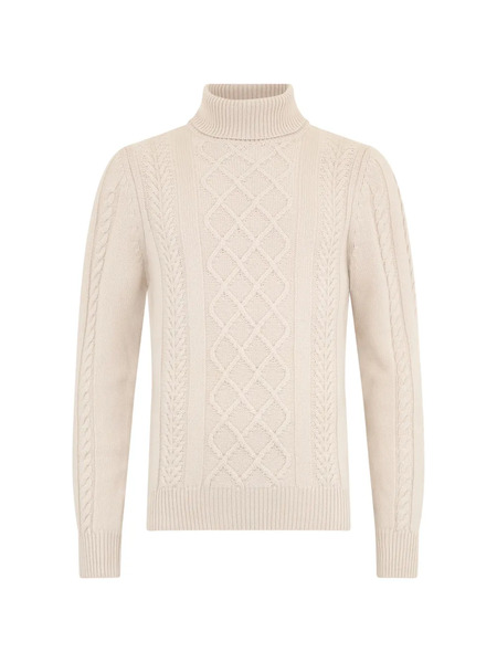 Moorer Cable-knit Turtleneck Sweater - Neutrals 