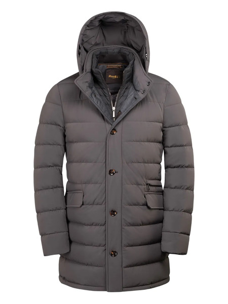  Moorer Calandri-kn Hooded Button Jacket - Grey 
