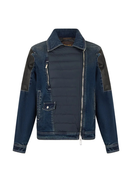  Moorer Denim Insert Padded Jacket - Blue 