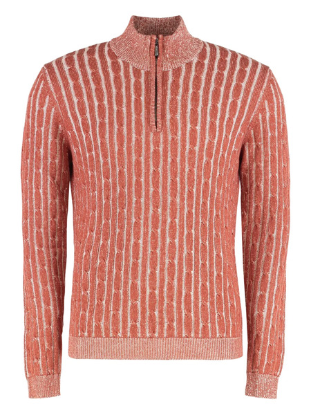  Moorer Denis-wcs Half-zip Sweater - Orange 
