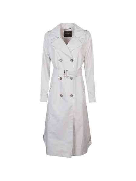  Moorer Double-breasted Belted Coat - White 