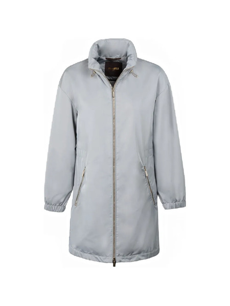  Moorer Drawstring-collar Zip Parka - Blue 