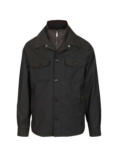  Moorer Dulac-pum Buttoned Chest-pocket Overshirt - Grey 