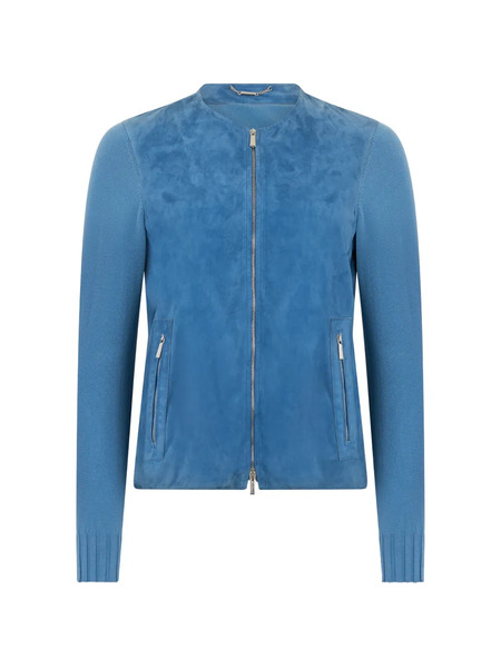  Moorer Erica Panelled Cardigan - Blue 