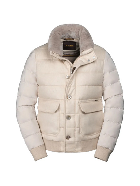  Moorer Fantoni-y1 Padded Removable-collar Jacket - Neutrals 