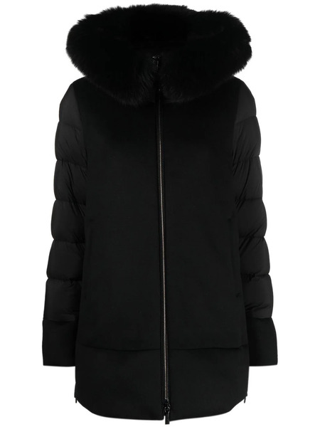  Moorer Faux-fur Trim Puffer Jacket - Black 