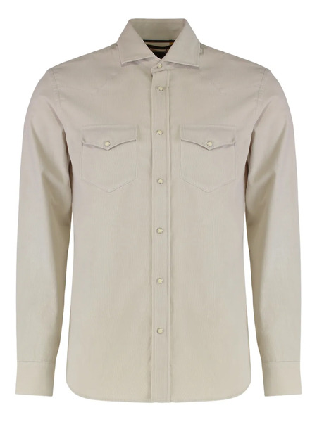  Moorer Garret-m3 Chest-pocket Button Shirt - Neutrals 