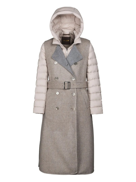 Moorer Harna-dga Hooded Check Jacket - Neutrals 