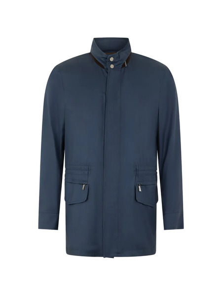  Moorer High-neck Coat - Blue 