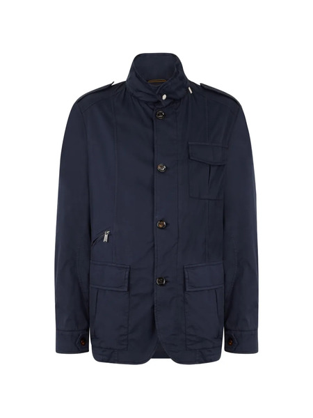  Moorer High-neck Pocket Jacket - Blue 