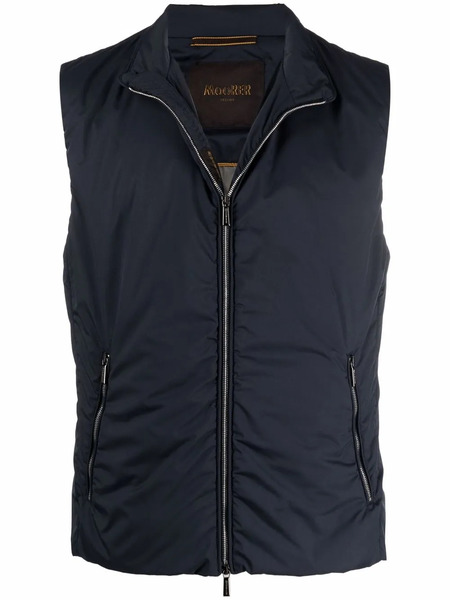  Moorer High-neck Zip-up Gilet - Blue 