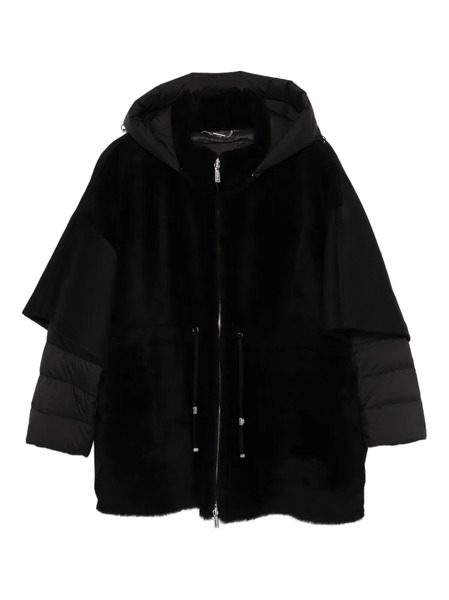  Moorer Hodded Fur Coat - Black 