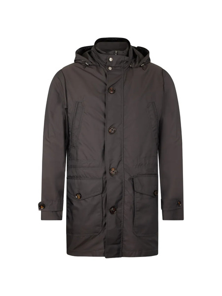  Moorer Hooded Button Jacket - Grey 