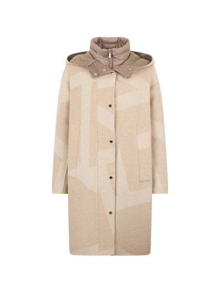  Moorer Hooded Graphic Coat - Neutrals 
