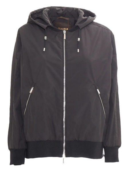  Moorer Hooded Zip-front Jacket - Black 