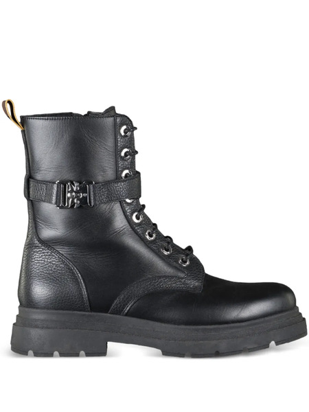  Moorer Lavinia Buckle Lace-up Boots - Black 