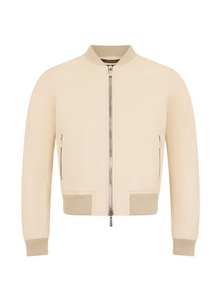  Moorer Leather Bomber Jacket - Neutrals 