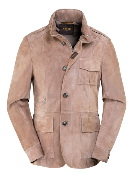  Moorer Leather Jacket - Neutrals 