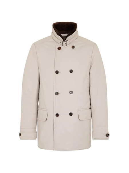  Moorer Lined Collar Double-breasted Coat - Neutrals 
