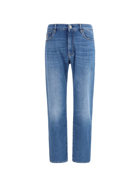  Moorer Logo-patch Jeans - Blue 