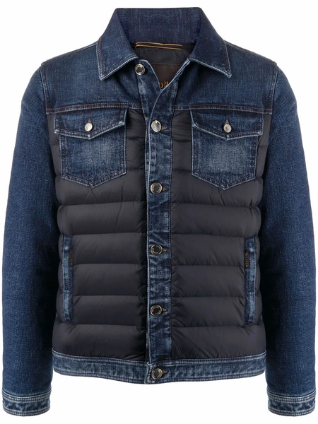  Moorer Mondor-104s Padded Denim Jacket - Blue 